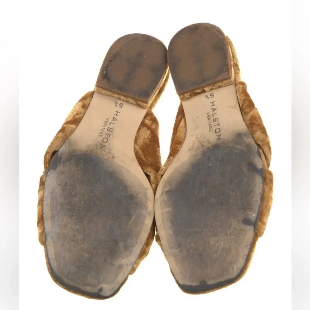 Halston Heritage Women's Brown Velvet Sandals - Picture 6 of 10